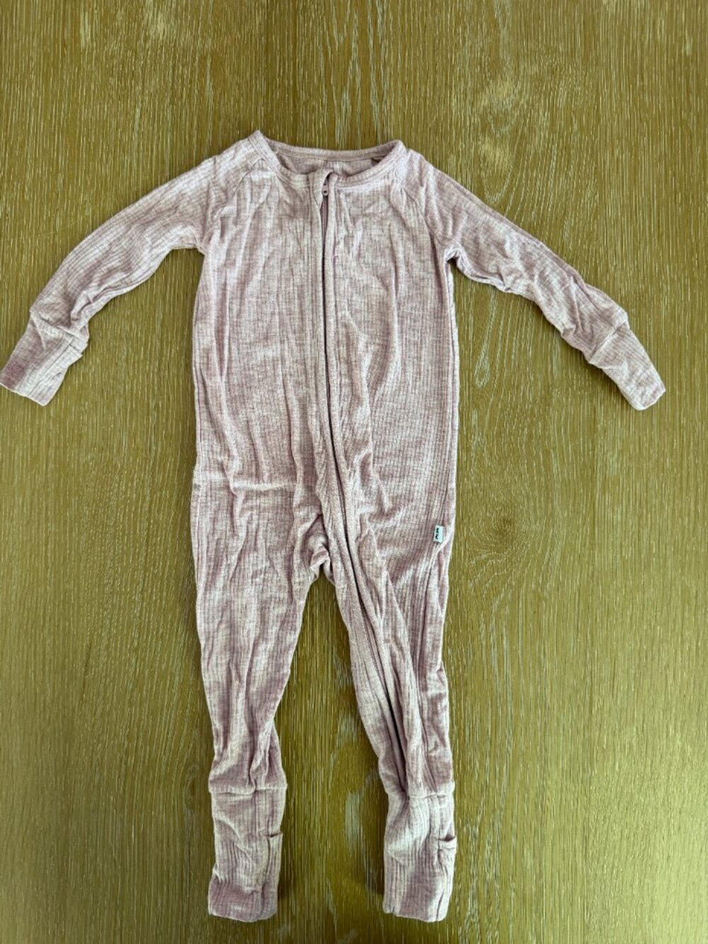 Little Sleepies Heather Mauve RibbedZippy Size 6-12 months